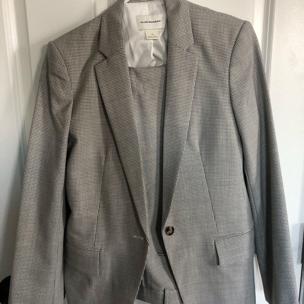 Club Monaco Grey Houndstooth pants suit